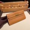 Hermès Kelly Wallet Long Veau Epson 37/Gold Gold Gold Hardware wallet-006 Fully Hand-Stitched
