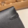 Hermès Kelly Wallet Long Veau Epson 89/Black (Noir) Black Gold Hardware wallet-010 Fully Hand-Stitched