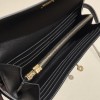 Hermès Kelly Wallet Long Veau Epson 89/Black (Noir) Black Gold Hardware wallet-010 Fully Hand-Stitched