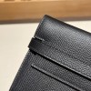 Hermès Kelly Wallet Long Veau Epson 89/Black (Noir) Black Gold Hardware wallet-010 Fully Hand-Stitched