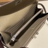 Hermès Kelly Wallet Long Veau Epson 18/Étoupe Grey (Étoupe) Etoupe Silver Hardware wallet-011 Fully Hand-Stitched