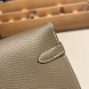 Hermès Kelly Wallet Long Veau Epson 18/Étoupe Grey Etoupe Gold Hardware wallet-013 Fully Hand-Stitched