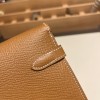 Hermès Kelly Wallet Long Veau Epson 37/Gold Gold Gold Hardware wallet-014 Fully Hand-Stitched