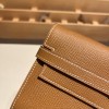 Hermès Kelly Wallet Long Veau Epson 37/Gold Gold Gold Hardware wallet-014 Fully Hand-Stitched