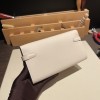 Hermès Kelly Wallet Long Veau Epson 10/Craie Craie Gold Hardware wallet-015 Fully Hand-Stitched