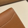 Hermès Constance Long Veau Epson 37/Gold Gold Silver Hardware wallet-016 Fully Hand-Stitched