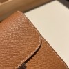 Hermès Constance Long Veau Epson 37/Gold Gold Silver Hardware wallet-016 Fully Hand-Stitched