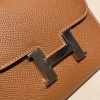 Hermès Constance Long Veau Epson 37/Gold Gold Silver Hardware wallet-016 Fully Hand-Stitched