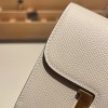 Hermès Constance Long Veau Epson 10/Craie Craie Gold Hardware wallet-017 Fully Hand-Stitched