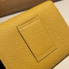 Hermès Constance Long Veau Epson 9D/Jaune Ambre Jaune Ambre Gold Hardware wallet-018 Fully Hand-Stitched
