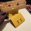 Hermès Constance Long Veau Epson 9D/Jaune Ambre Jaune Ambre Gold Hardware wallet-018 Fully Hand-Stitched