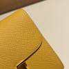 Hermès Constance Long Veau Epson 9D/Jaune Ambre Jaune Ambre Gold Hardware wallet-018 Fully Hand-Stitched