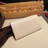 Hermès Constance Long Veau Epson 10/Craie Craie Silver Hardware wallet-019 Fully Hand-Stitched
