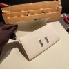 Hermès Constance Long Veau Epson 10/Craie Craie Silver Hardware wallet-019 Fully Hand-Stitched