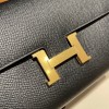 Hermès Constance Long Veau Epson 89/Black (Noir) Black Gold Hardware wallet-020 Fully Hand-Stitched