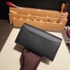 Hermès Constance Long Veau Epson 89/Black (Noir) Black Silver Hardware wallet-021 Fully Hand-Stitched