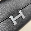 Hermès Constance Long Veau Epson 89/Black (Noir) Black Silver Hardware wallet-021 Fully Hand-Stitched