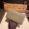 Hermès Constance Long Veau Epson 18/Étoupe Grey Etoupe Silver Hardware wallet-022 Fully Hand-Stitched