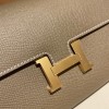 Hermès Constance Long Veau Epson 18/Étoupe Grey Etoupe Gold Hardware wallet-023 Fully Hand-Stitched