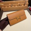 Hermès Constance Long Veau Epson 37/Gold Gold Gold Hardware wallet-024 Fully Hand-Stitched