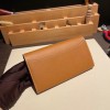 Hermès Constance Long Veau Epson 37/Gold Gold Gold Hardware wallet-024 Fully Hand-Stitched