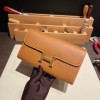 Hermès Constance Long Veau Epson 37/Gold Gold Gold Hardware wallet-024 Fully Hand-Stitched