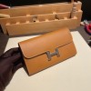Hermès Constance Long Veau Epson 37/Gold Gold Silver Hardware wallet-025 Fully Hand-Stitched