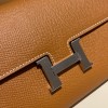 Hermès Constance Long Veau Epson 37/Gold Gold Silver Hardware wallet-025 Fully Hand-Stitched