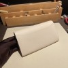 Hermès Constance Long Veau Epson 10/Craie Craie Silver Hardware wallet-026 Fully Hand-Stitched