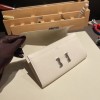 Hermès Constance Long Veau Epson 10/Craie Craie Silver Hardware wallet-026 Fully Hand-Stitched