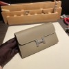 Hermès Constance Long Veau Epson 18/Étoupe Grey Etoupe Silver Hardware wallet-030 Fully Hand-Stitched
