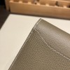 Hermès Constance Long Veau Epson 18/Étoupe Grey Etoupe Gold Hardware wallet-031 Fully Hand-Stitched