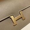 Hermès Constance Long Veau Epson 18/Étoupe Grey Etoupe Gold Hardware wallet-031 Fully Hand-Stitched