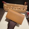 Hermès Constance Long Veau Epson 37/Gold Gold Silver Hardware wallet-033 Fully Hand-Stitched