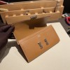 Hermès Constance Long Veau Epson 37/Gold Gold Silver Hardware wallet-033 Fully Hand-Stitched