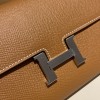 Hermès Constance Long Veau Epson 37/Gold Gold Silver Hardware wallet-033 Fully Hand-Stitched